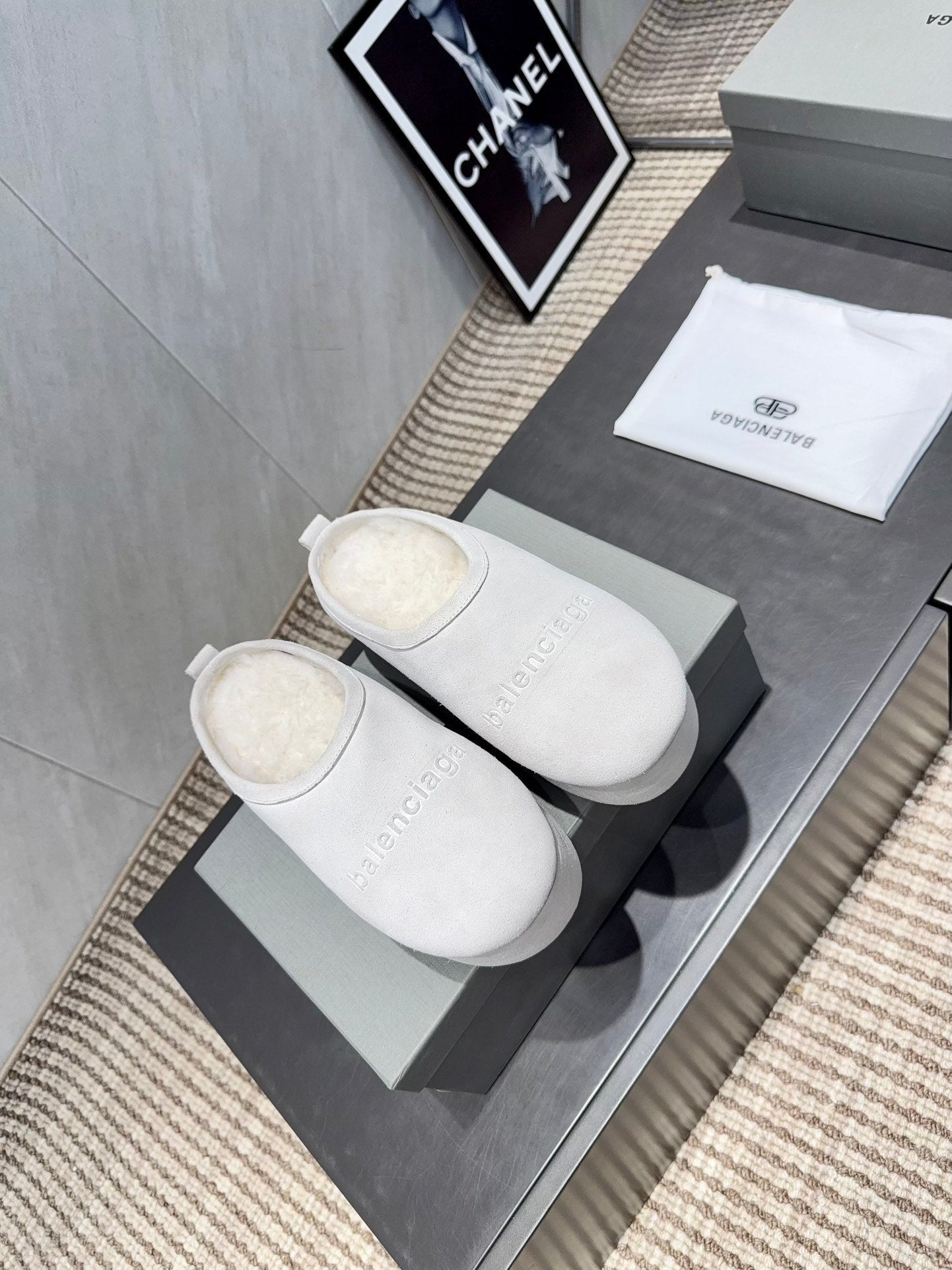 BALENCIAGA 25S AURALEE SLIP-ON 50 MM IN WHITE SUEDE STYLE 3 - 35