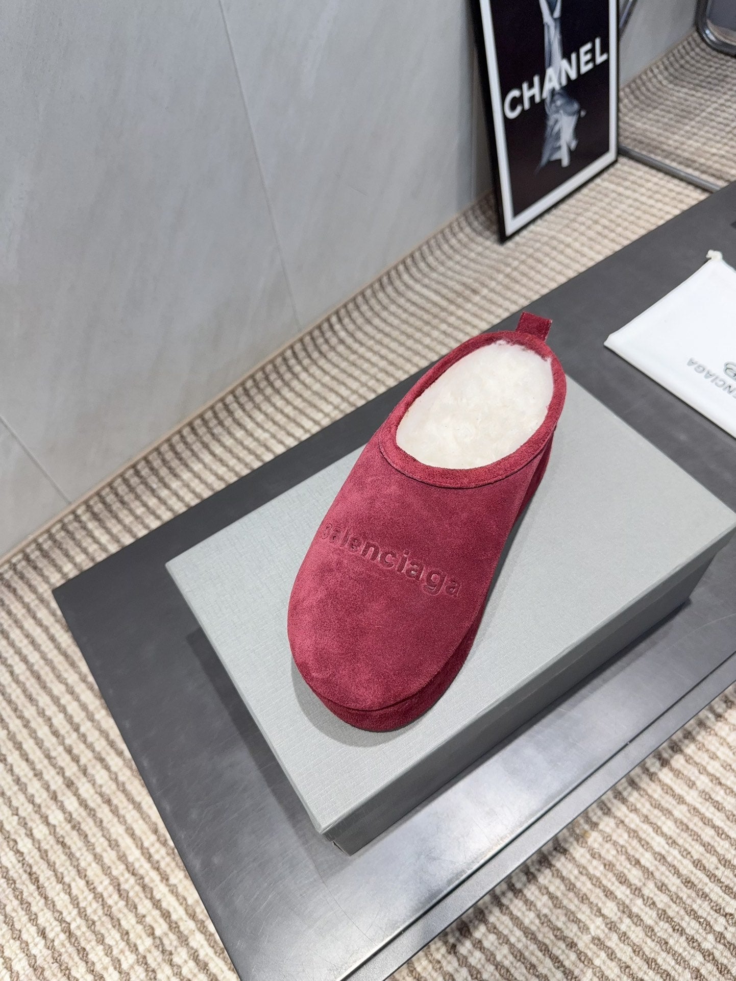 BALENCIAGA 25S AURALEE SLIP-ON 50 MM IN DEEP WINE RED SUEDE STYLE 2 - 35