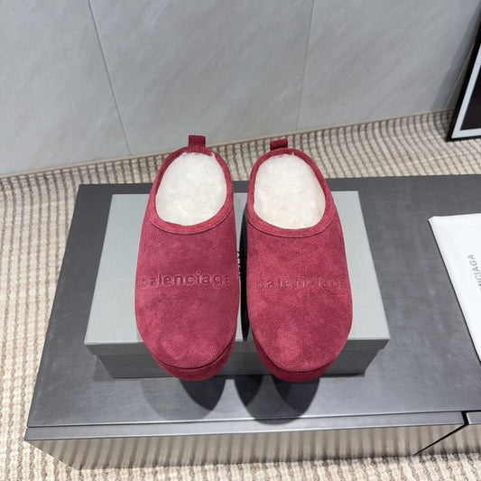 BALENCIAGA 25S AURALEE SLIP-ON 50 MM IN DEEP WINE RED SUEDE STYLE 2 - 35