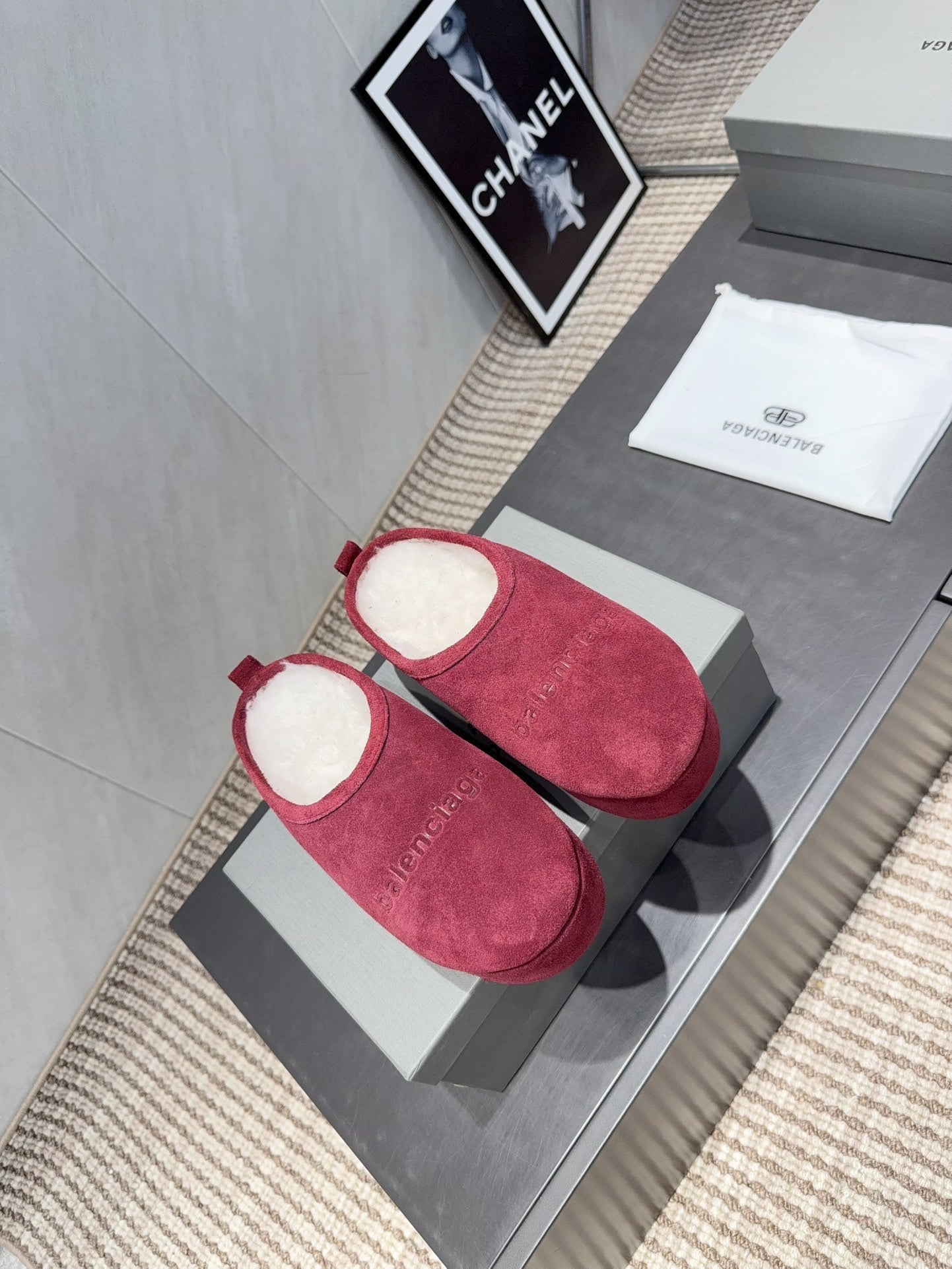 BALENCIAGA 25S AURALEE SLIP-ON 50 MM IN DEEP WINE RED SUEDE STYLE 2 - 35