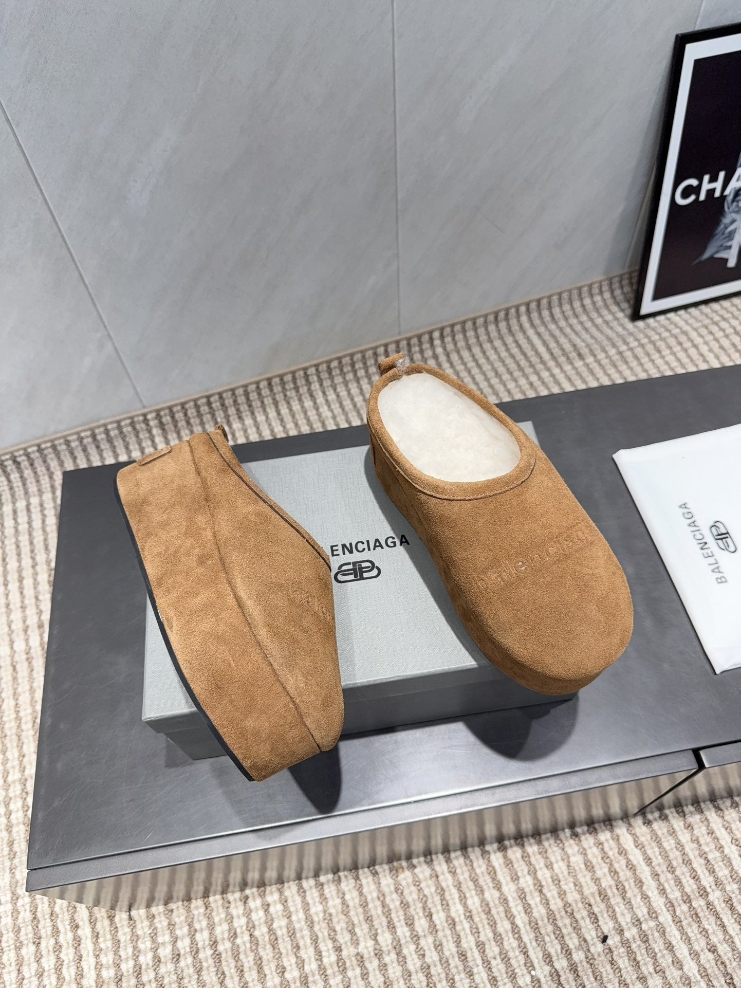 BALENCIAGA 25S AURALEE SLIP-ON 50 MM IN LIGHT BROWN SUEDE STYLE 1 - 35