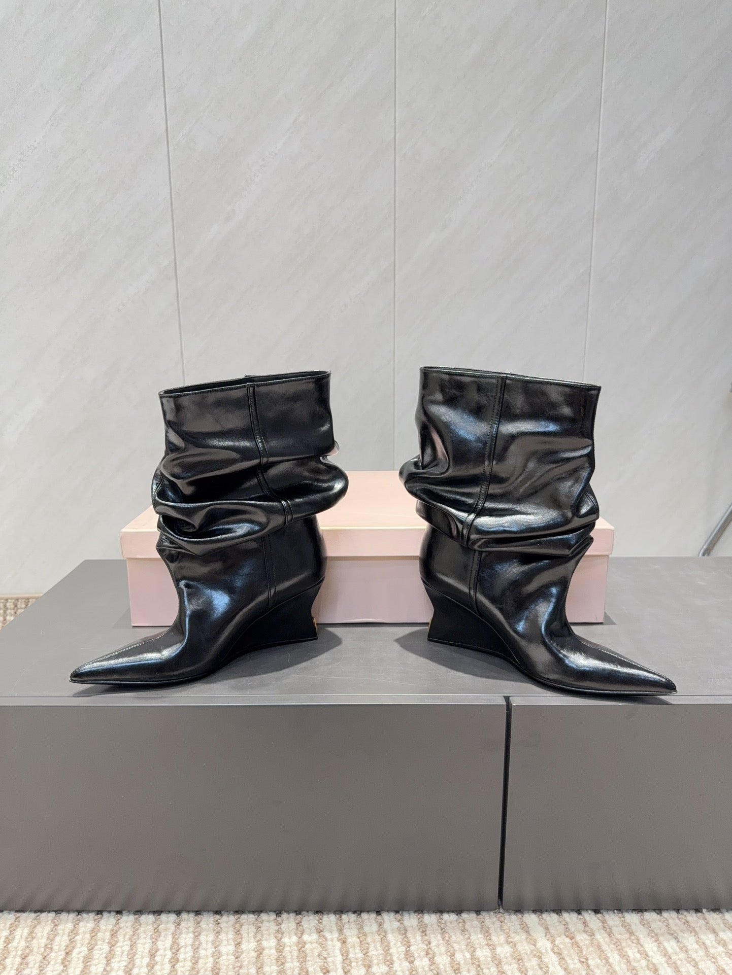 ЧОБОТИ BALMAIN 26S 75 ММ З ЧОРНОЇ ТЕЛЯЧОЇ ШКІРИ