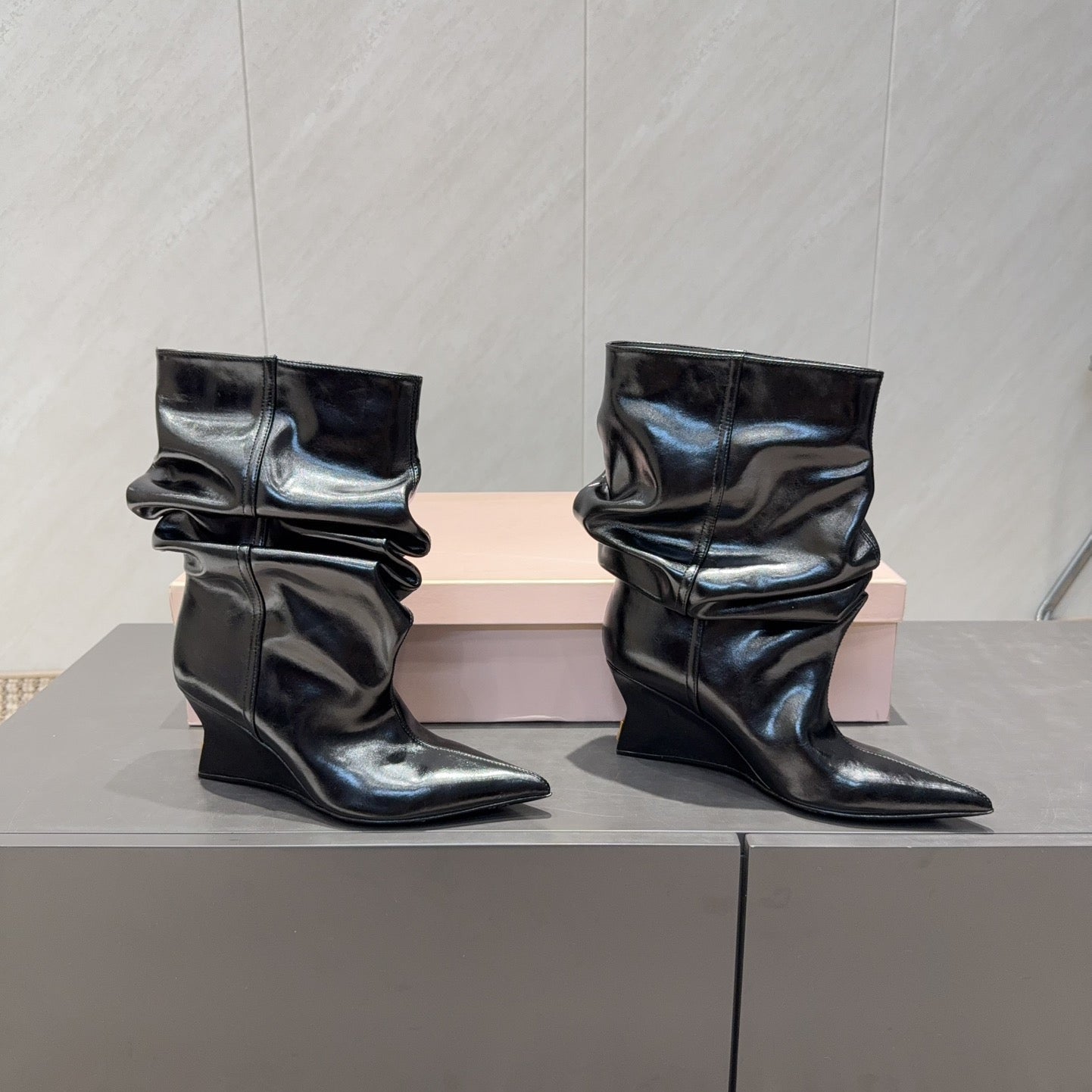 ЧОБОТИ BALMAIN 26S 75 ММ З ЧОРНОЇ ТЕЛЯЧОЇ ШКІРИ