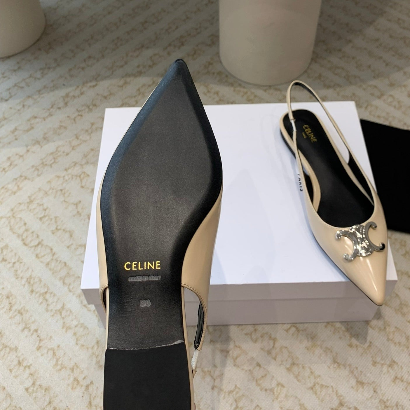 ALMA TRIOMPHE SLINGBACK IN LAMBSKIN BEIGE - 35