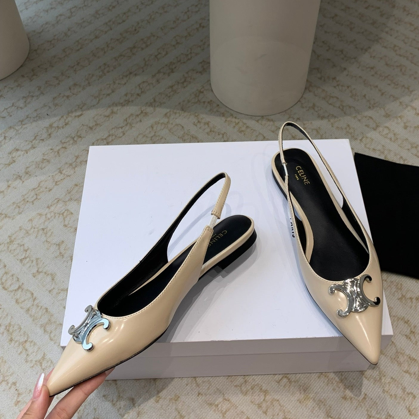 ALMA TRIOMPHE SLINGBACK IN LAMBSKIN BEIGE - 35