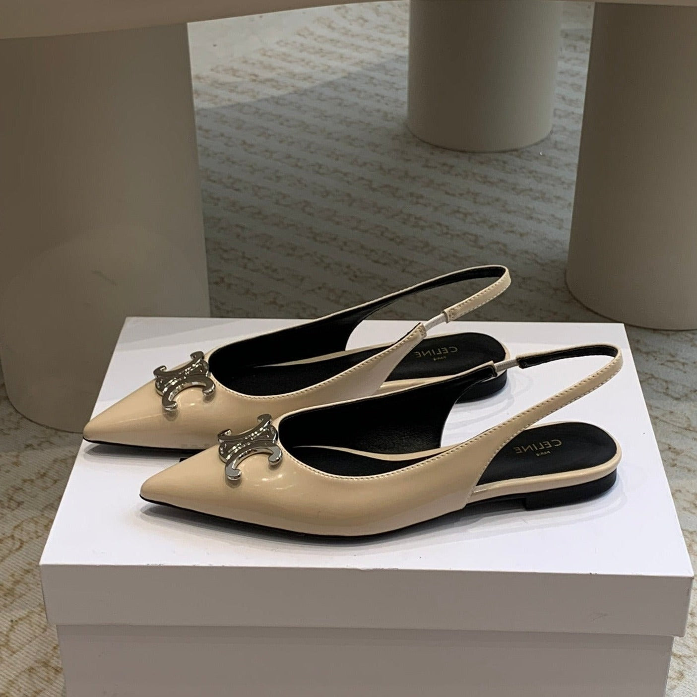 ALMA TRIOMPHE SLINGBACK IN LAMBSKIN BEIGE - 35