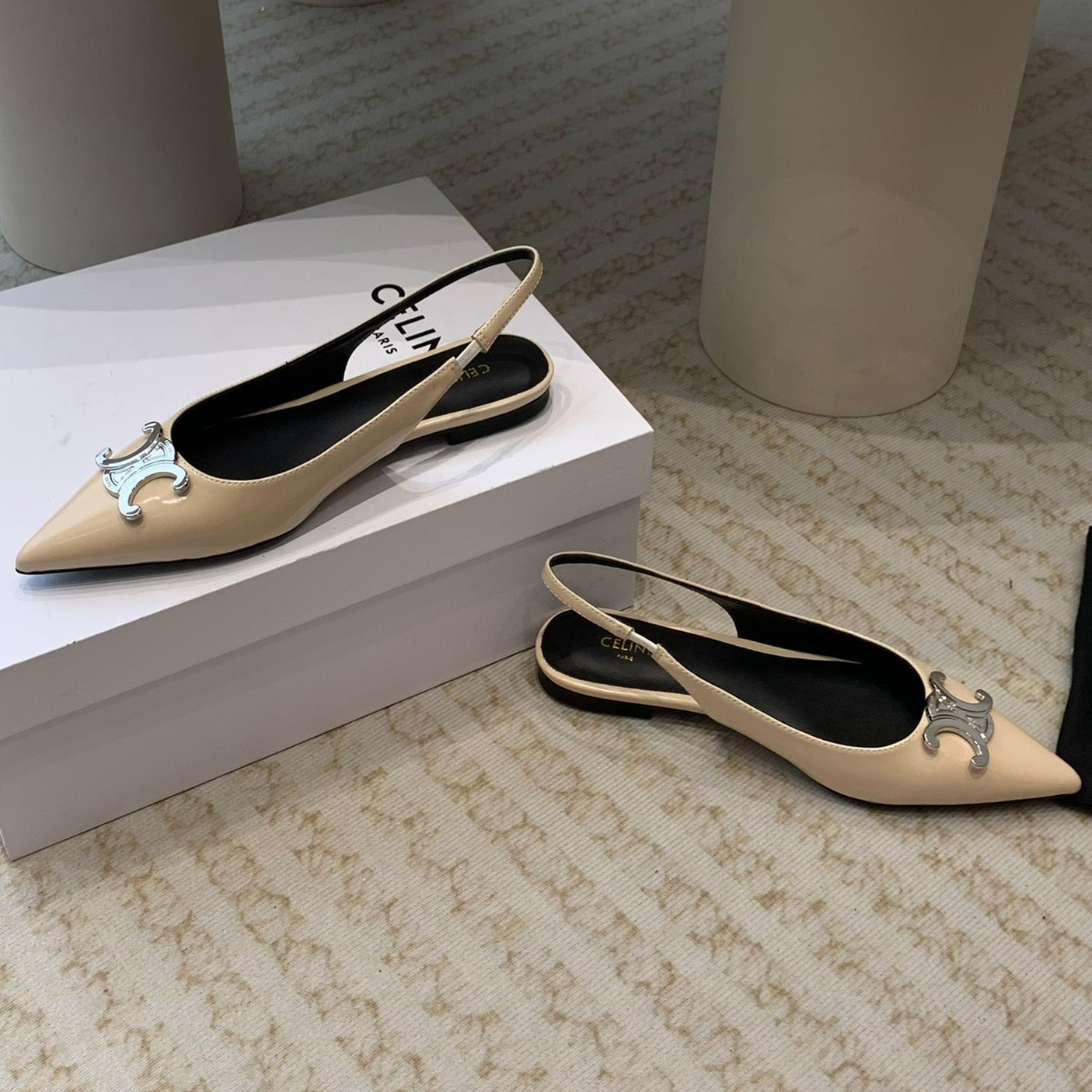 ALMA TRIOMPHE SLINGBACK IN LAMBSKIN BEIGE - 35