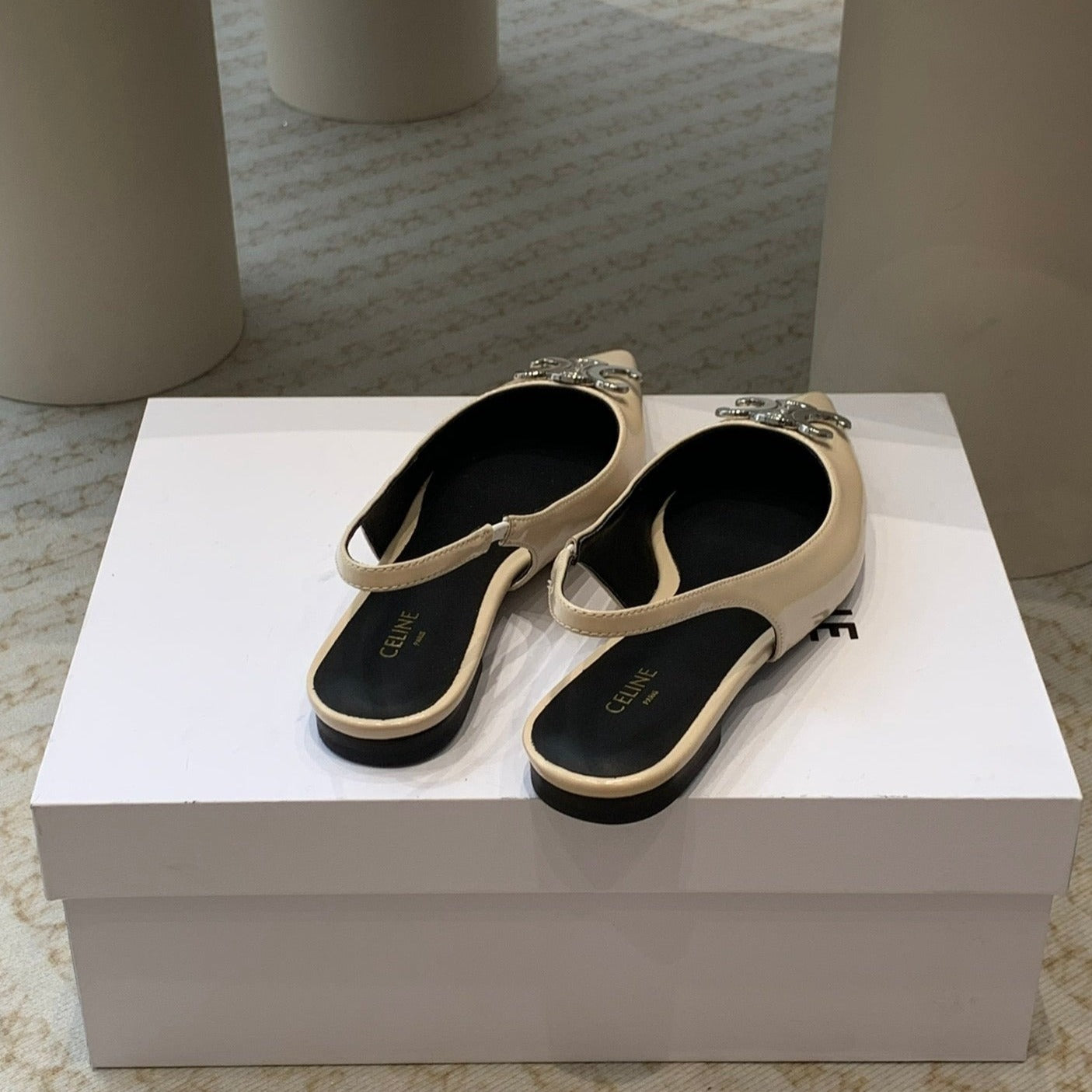 ALMA TRIOMPHE SLINGBACK IN LAMBSKIN BEIGE - 35