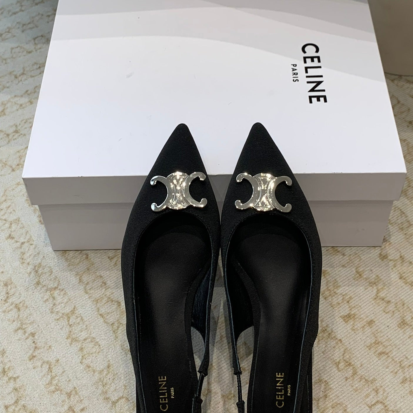 ALMA TRIOMPHE SLINGBACK IN GROS-GRAIN  BLACK - 35