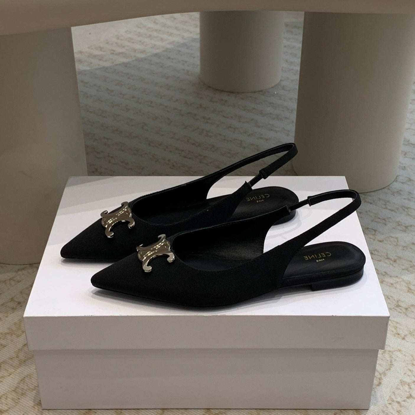 ALMA TRIOMPHE SLINGBACK IN GROS-GRAIN  BLACK - 35