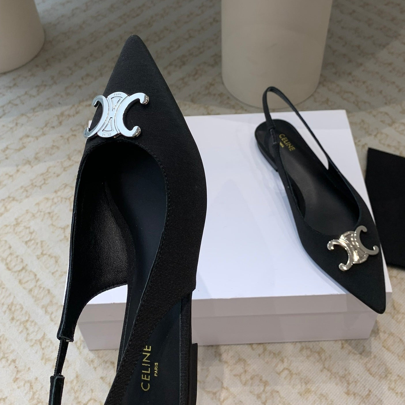 ALMA TRIOMPHE SLINGBACK IN GROS-GRAIN  BLACK - 35