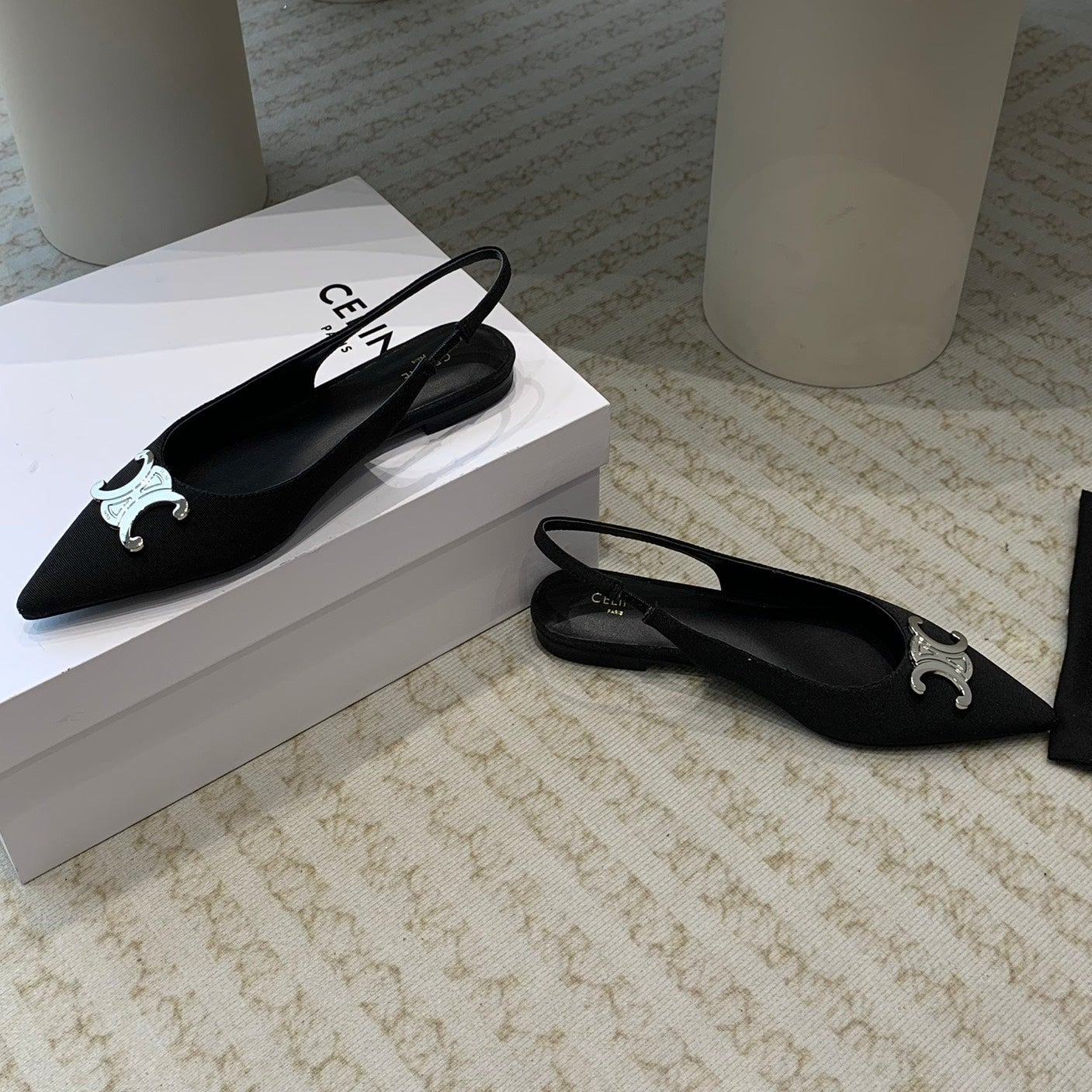 ALMA TRIOMPHE SLINGBACK IN GROS-GRAIN  BLACK - 35