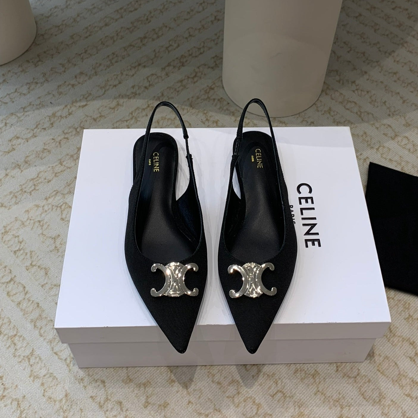 ALMA TRIOMPHE SLINGBACK IN GROS-GRAIN  BLACK - 35