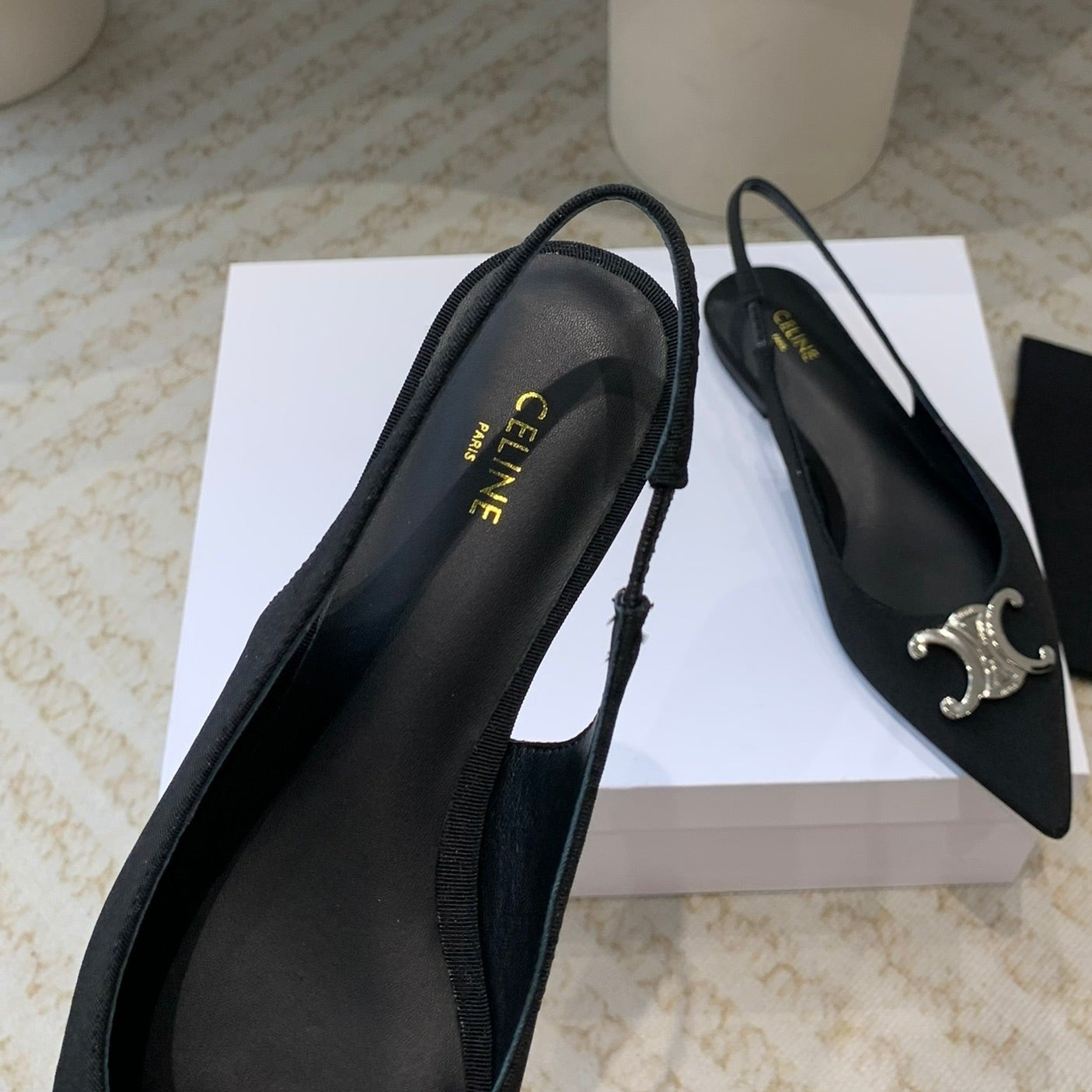 ALMA TRIOMPHE SLINGBACK IN GROS-GRAIN  BLACK - 35