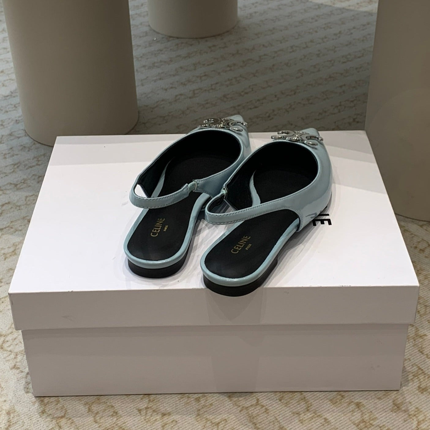 ALMA TRIOMPHE SLINGBACK IN LAMBSKIN ICEBERGBLUE - 35