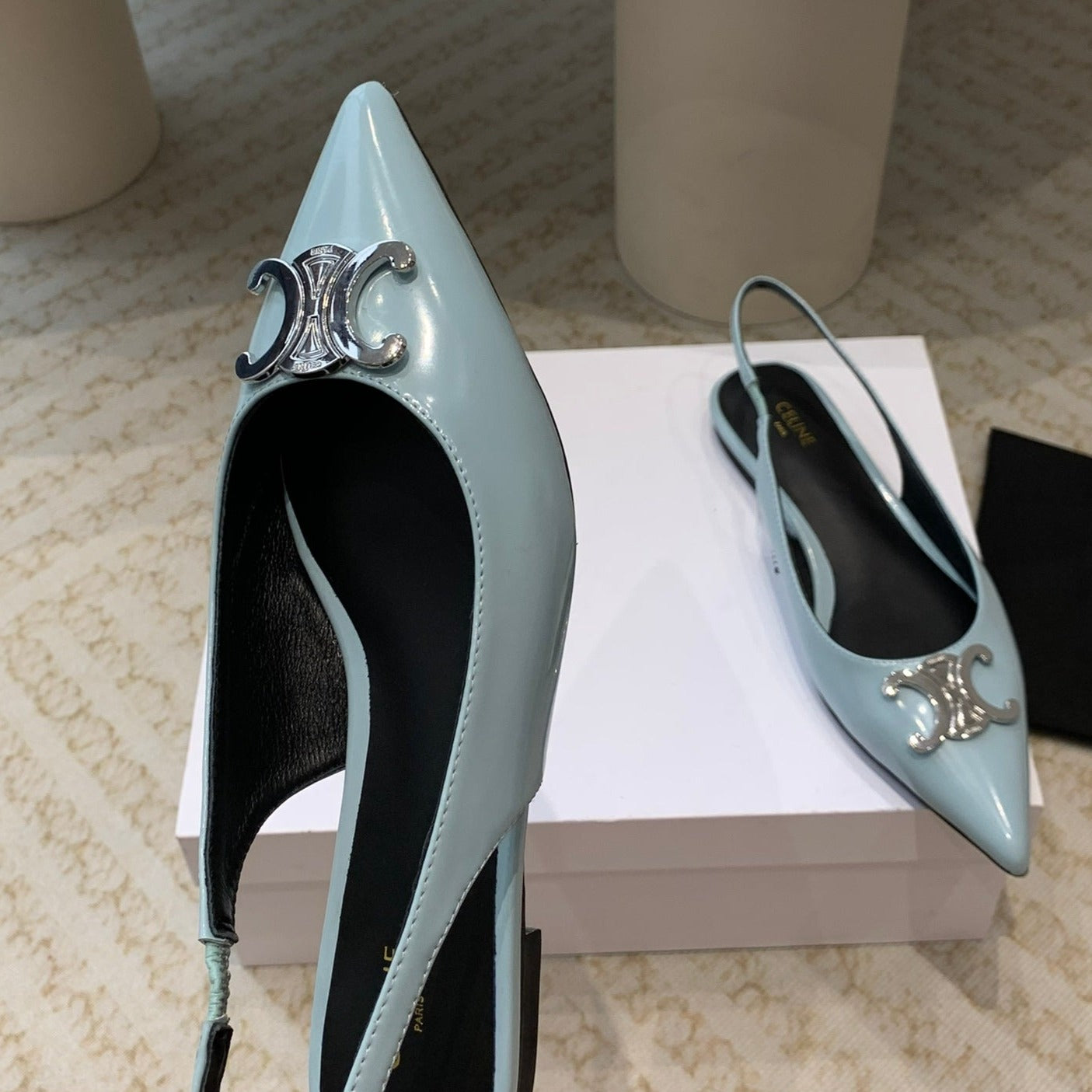 ALMA TRIOMPHE SLINGBACK IN LAMBSKIN ICEBERGBLUE - 35