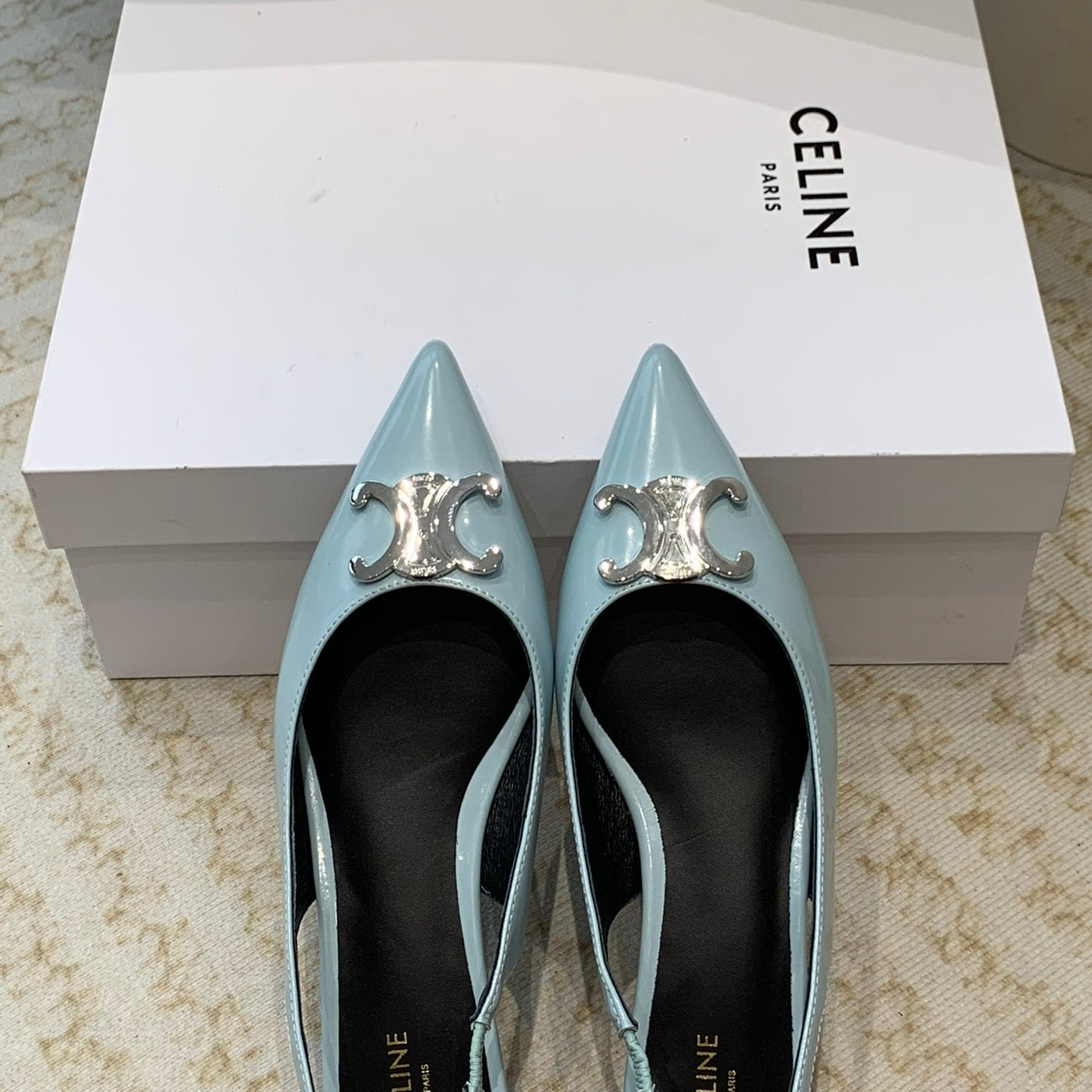 ALMA TRIOMPHE SLINGBACK IN LAMBSKIN ICEBERGBLUE - 35