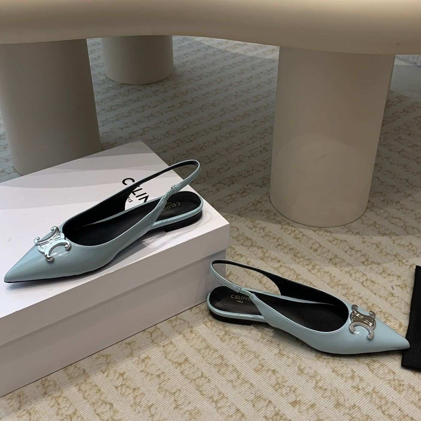 ALMA TRIOMPHE SLINGBACK IN LAMBSKIN ICEBERGBLUE - 35