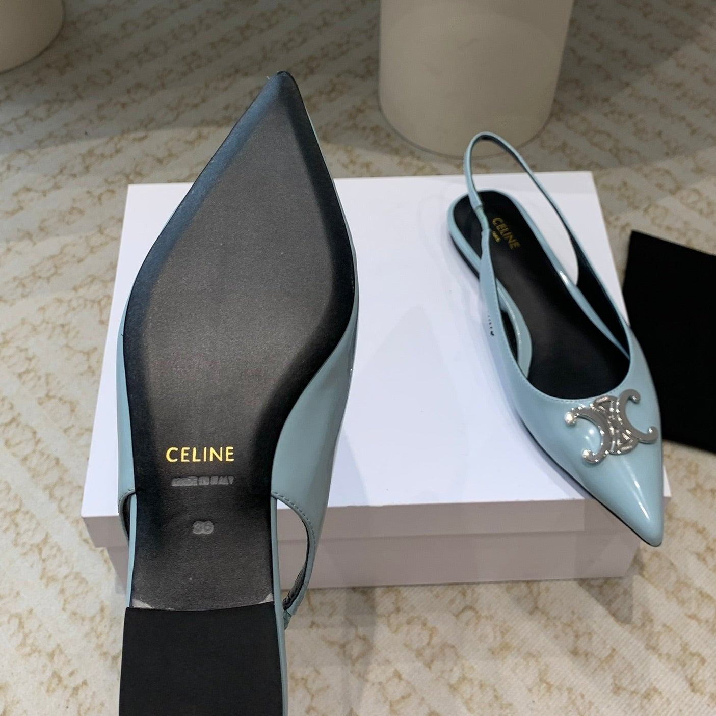 ALMA TRIOMPHE SLINGBACK IN LAMBSKIN ICEBERGBLUE - 35