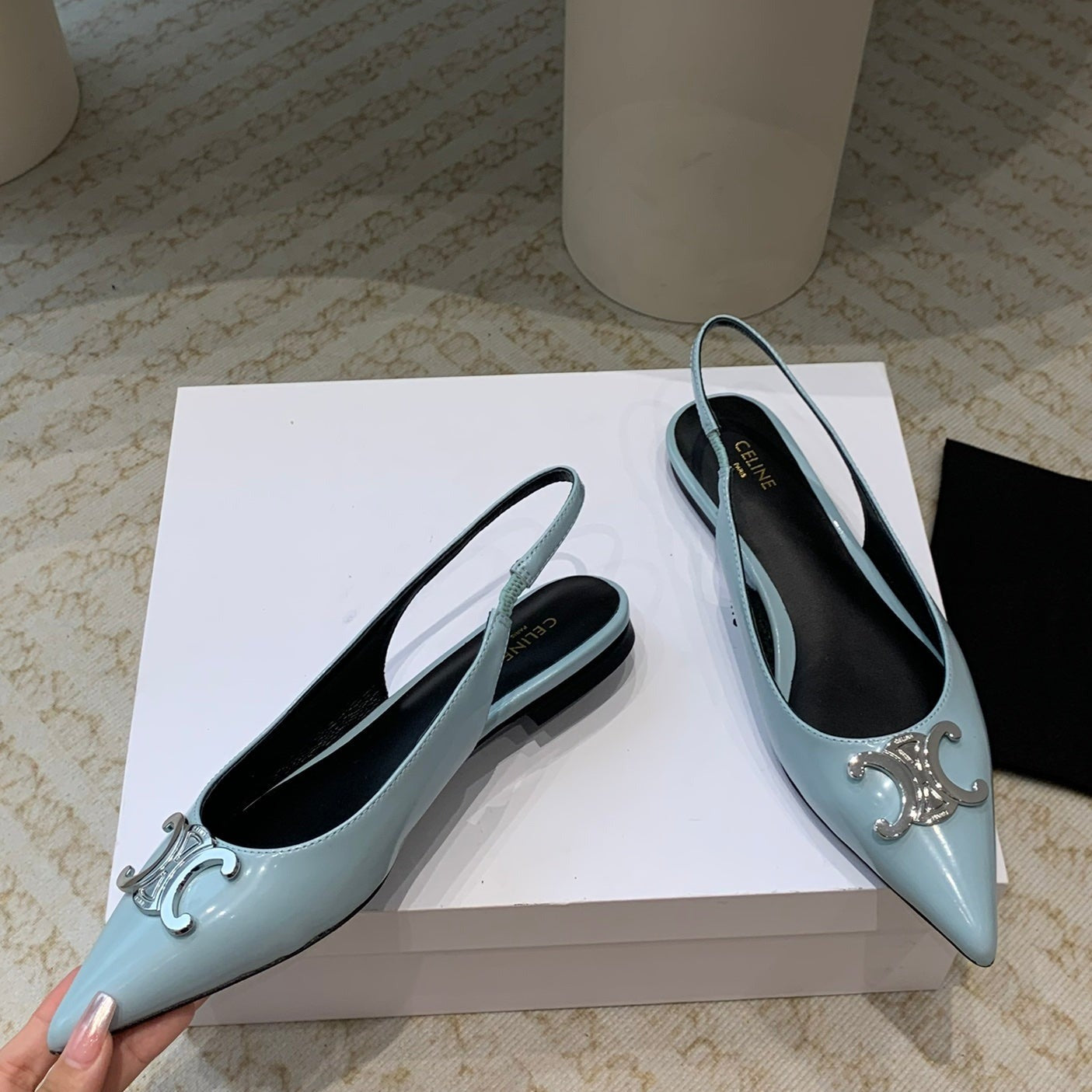 ALMA TRIOMPHE SLINGBACK IN LAMBSKIN ICEBERGBLUE - 35