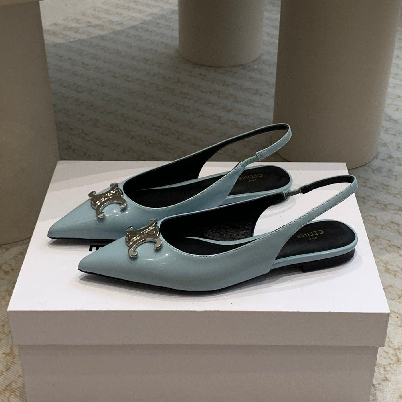 ALMA TRIOMPHE SLINGBACK IN LAMBSKIN ICEBERGBLUE - 35