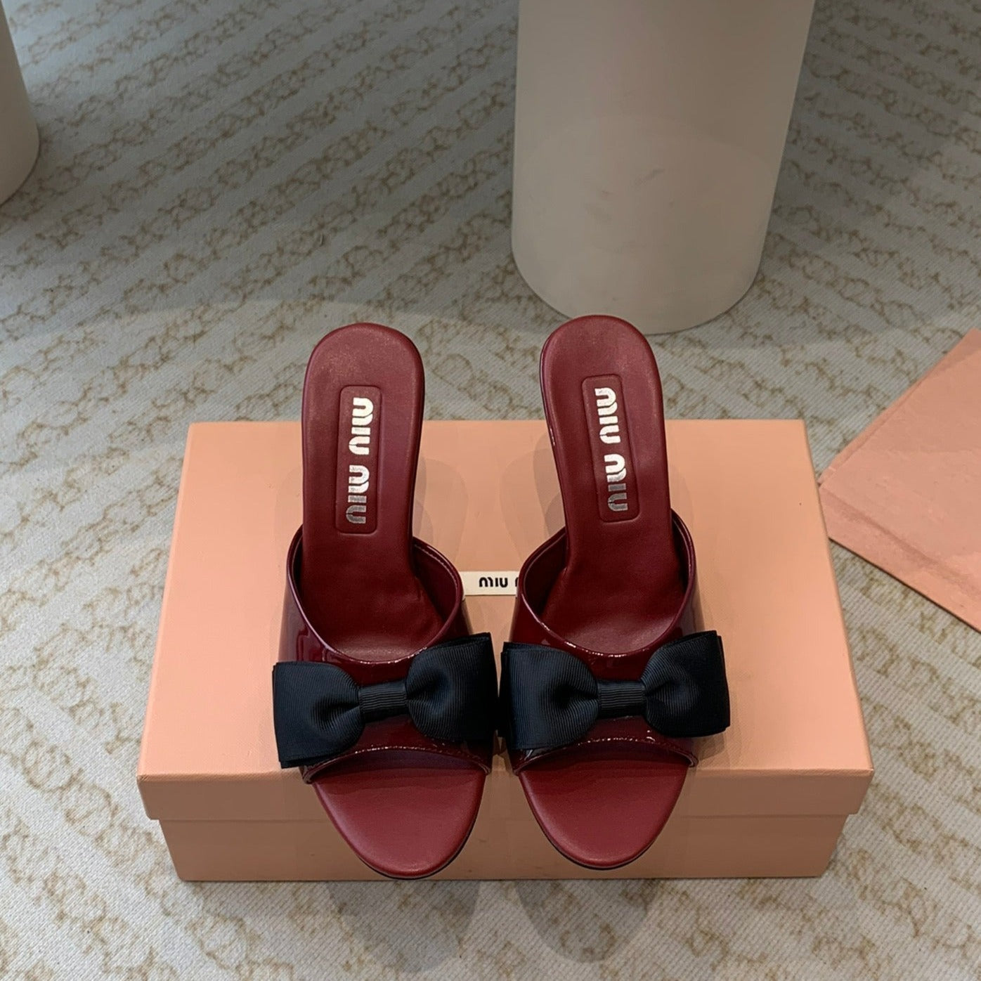 Ruby High - Heels With Black Bow Calfskin - 35