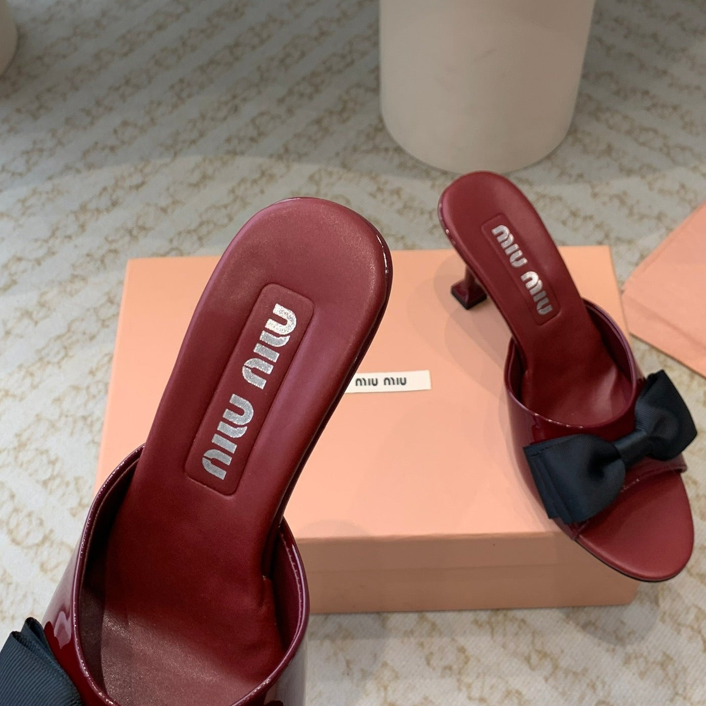 Ruby High - Heels With Black Bow Calfskin - 35