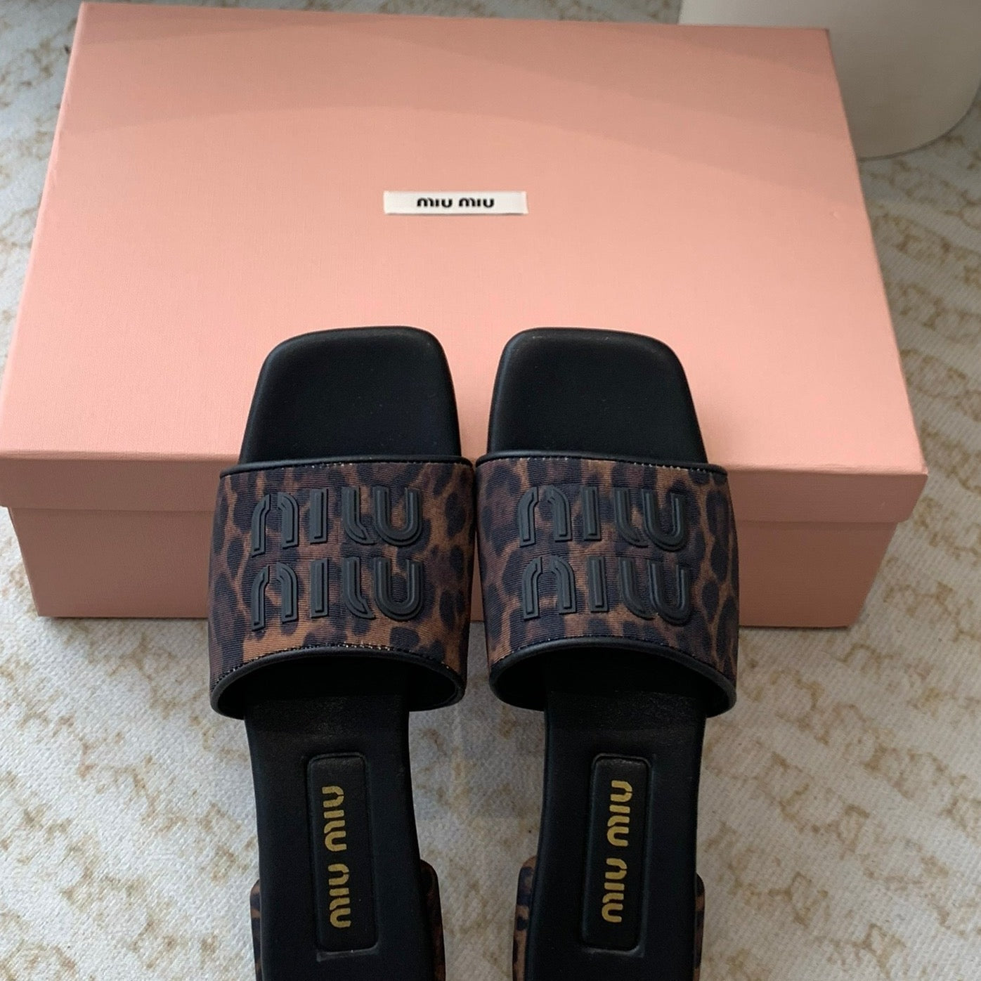 Women's Black Denim Slippers With Brown Straps - 35