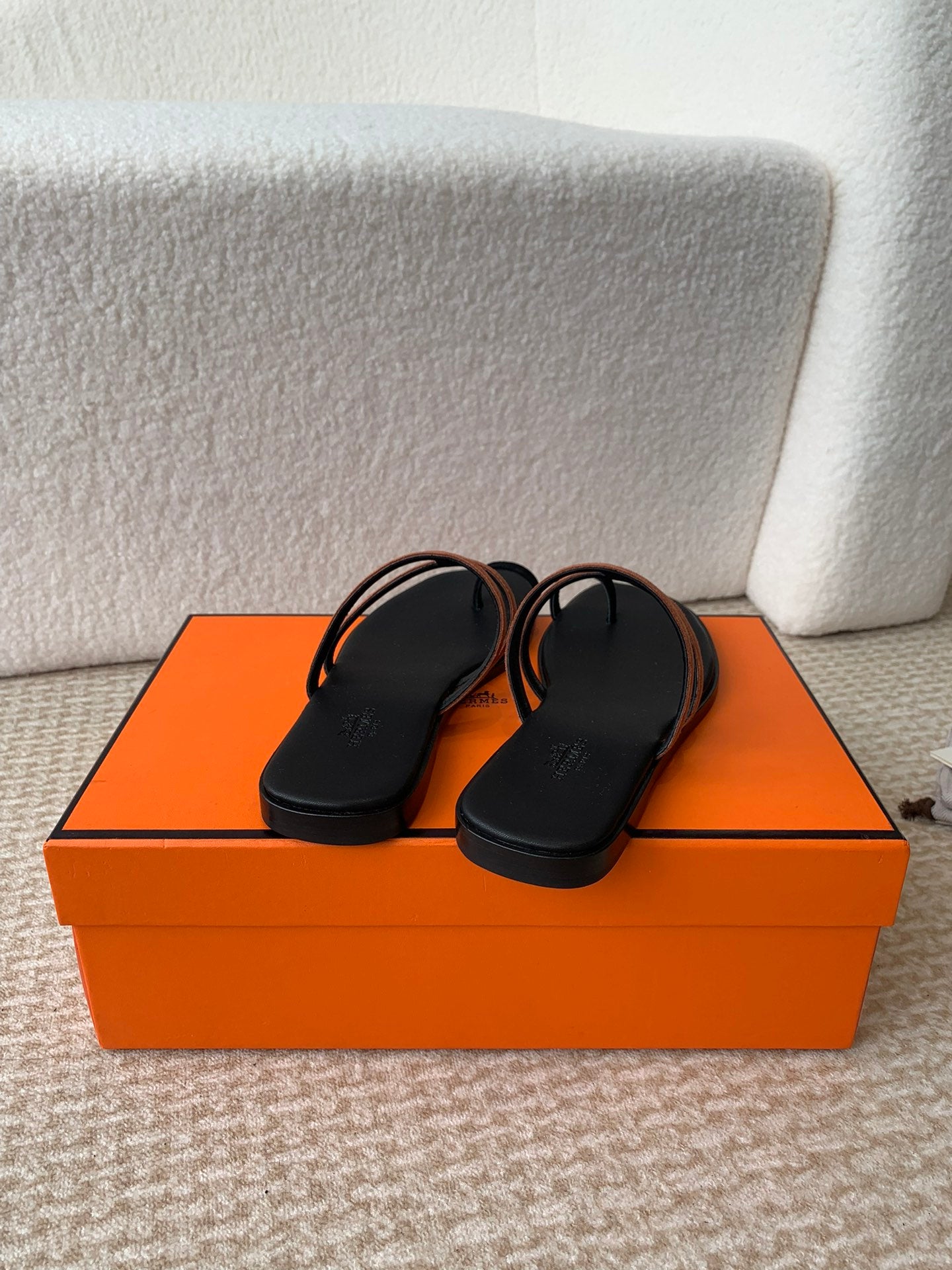 GEORGIA SANDALS BLACK MIX BROWN CALFSKIN - 35