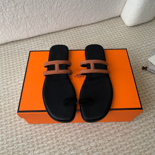 GEORGIA SANDALS BLACK MIX BROWN CALFSKIN - 35