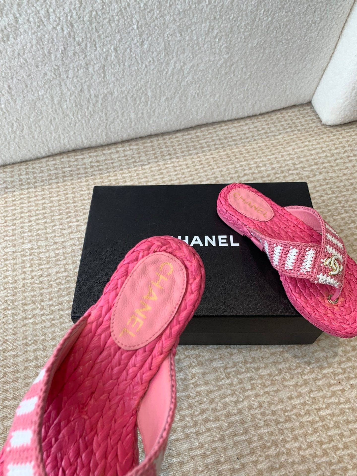 Double C Hottest Knit Flip-Flops Bright Pink - 35