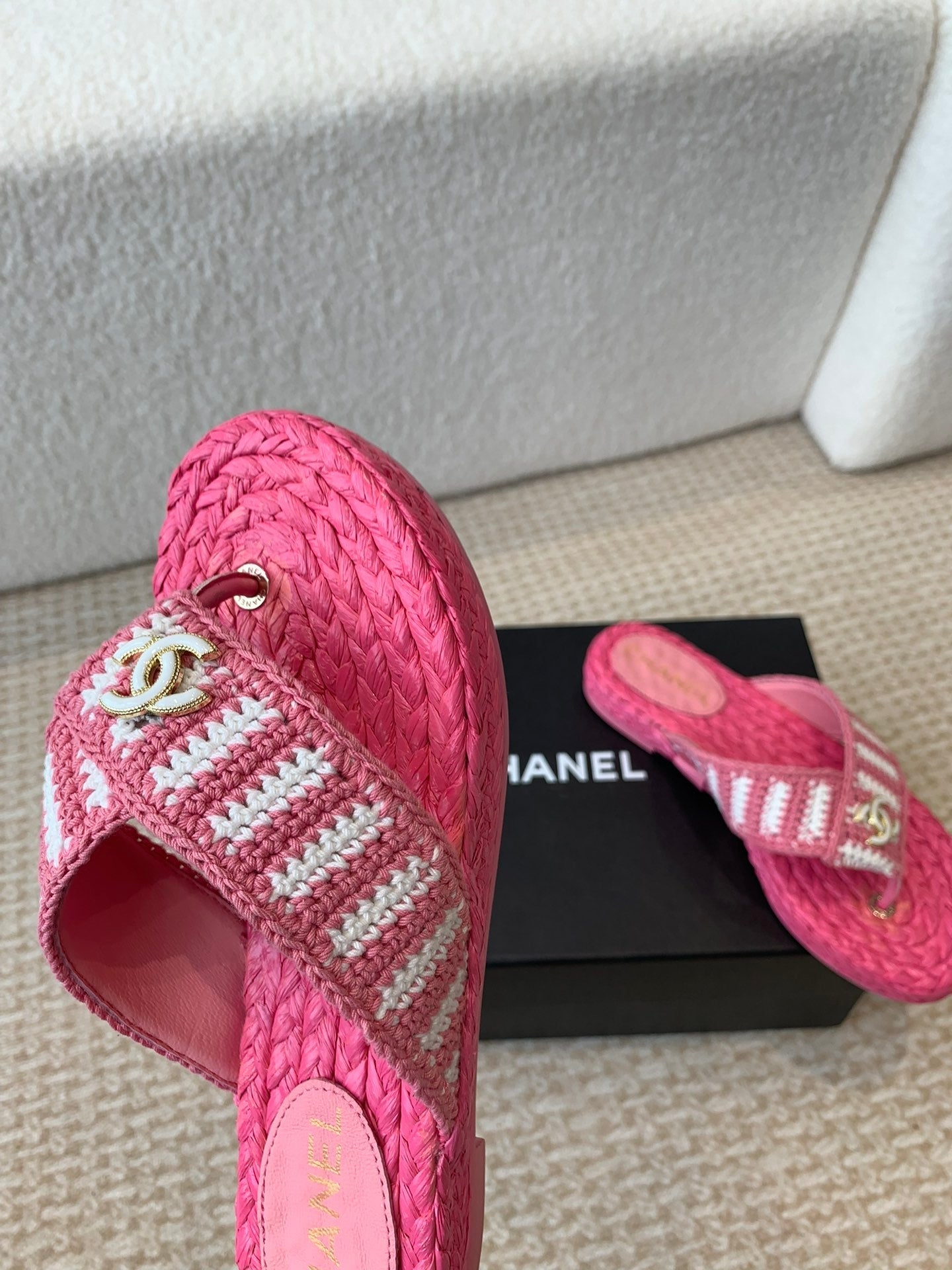 Double C Hottest Knit Flip-Flops Bright Pink - 35