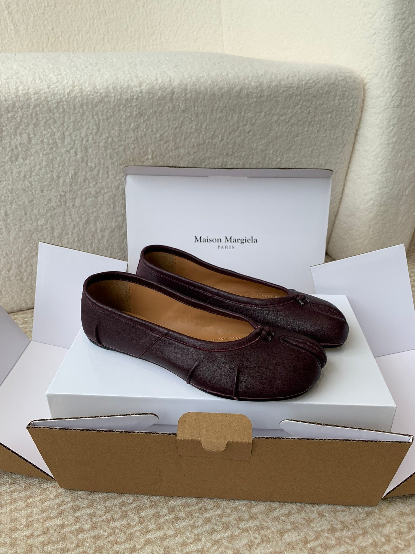 SL TABI BALLERINA FLAT WINE LAMBSKIN - 35