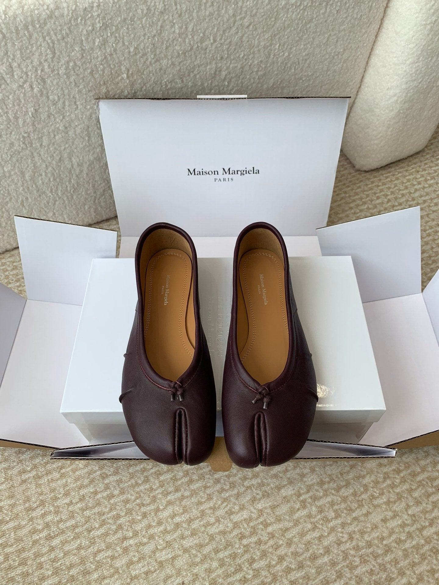 SL TABI BALLERINA FLAT WINE LAMBSKIN - 35