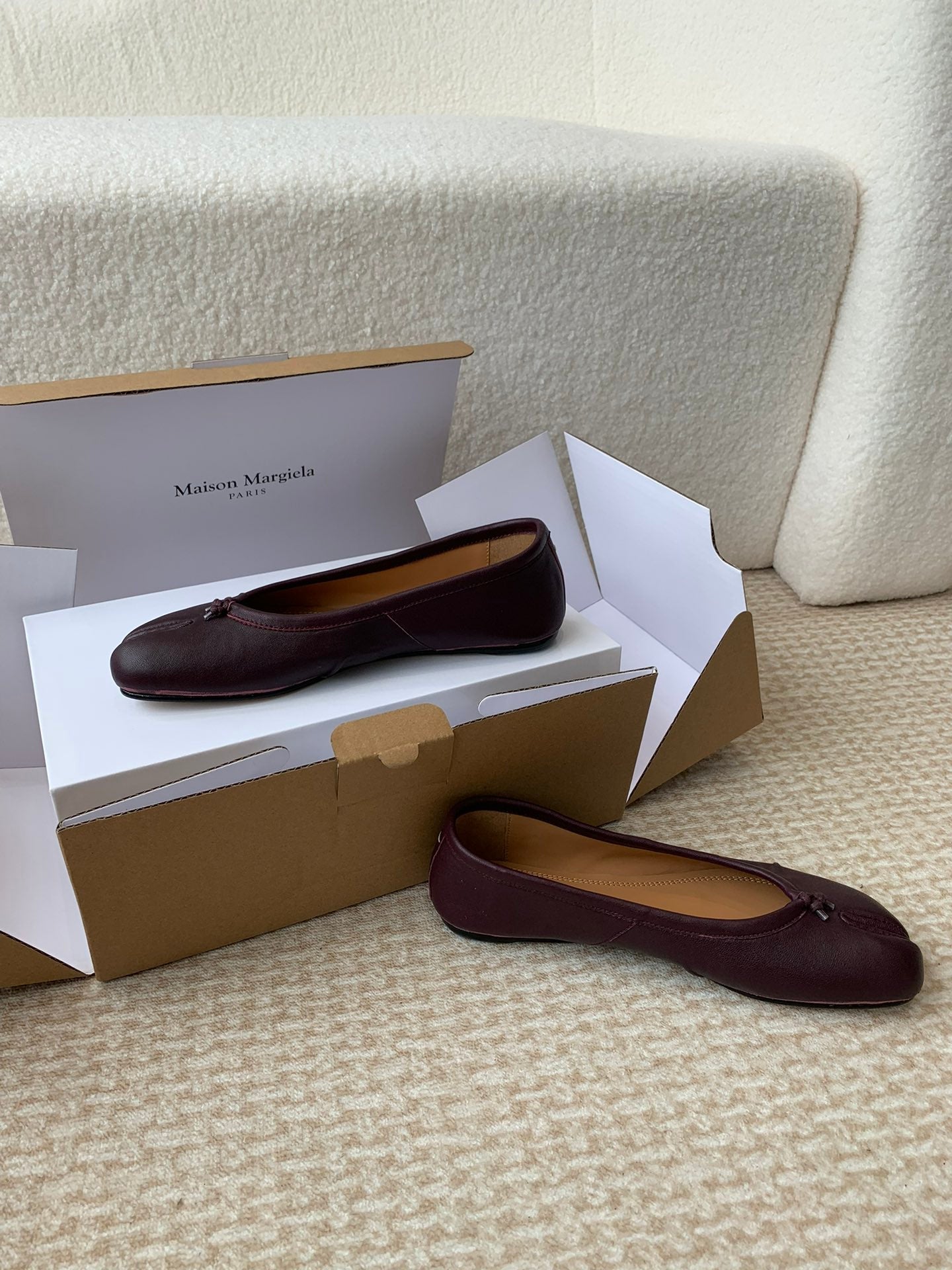 SL TABI BALLERINA FLAT WINE LAMBSKIN - 35