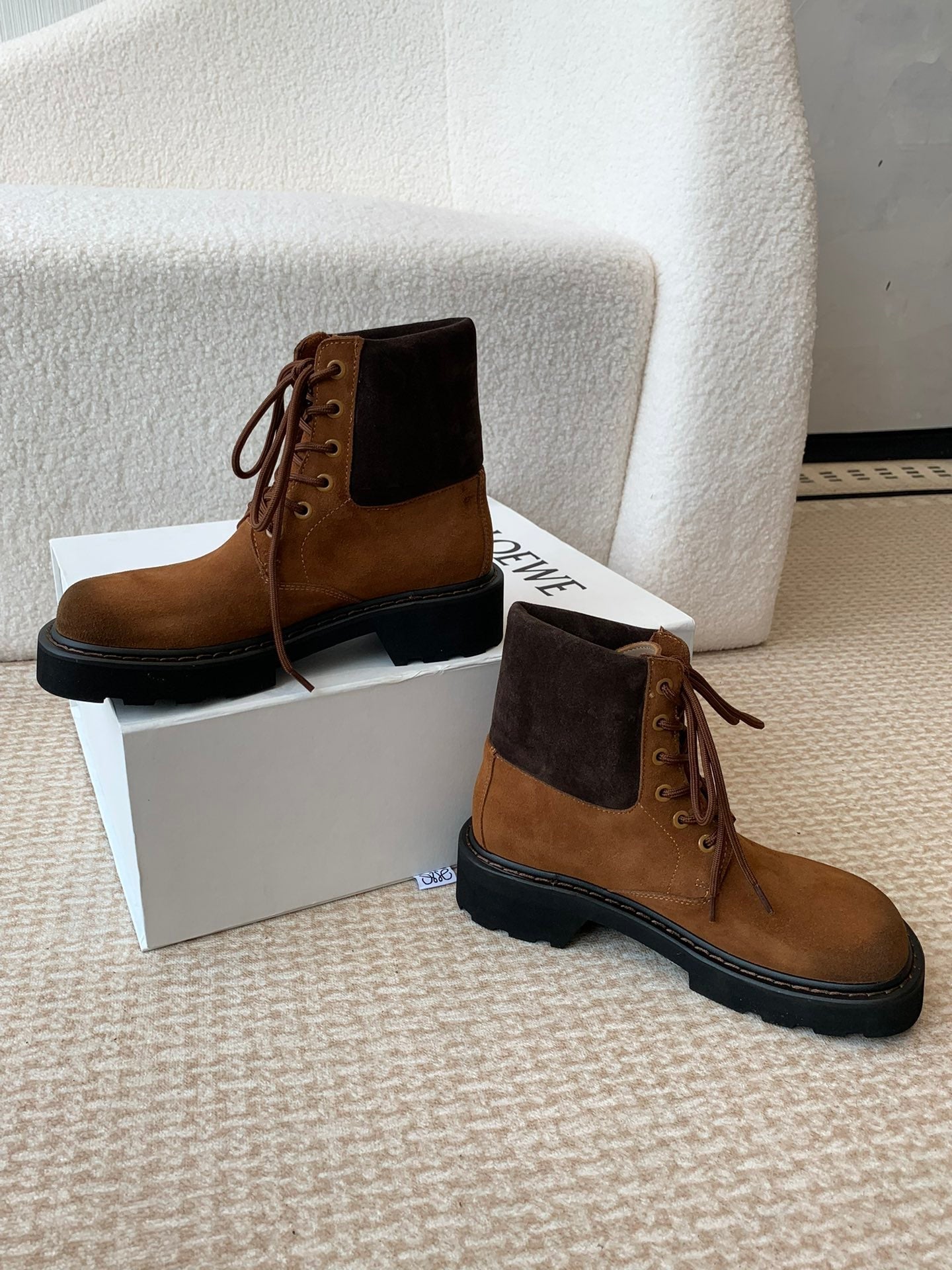 LW SIERRA COMBAT BOOT CARAMEL SUEDE - 35