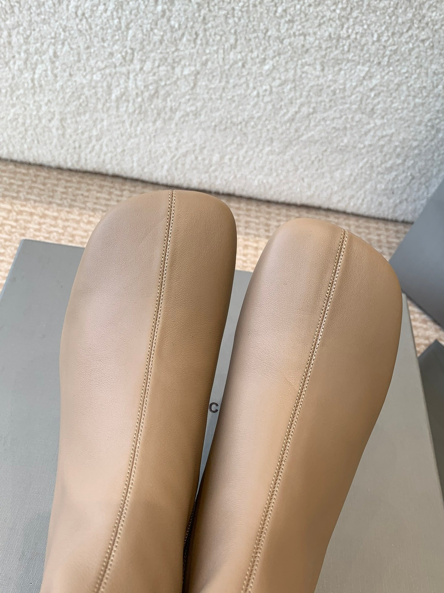 ANKLE BOOTS IN LIGHT BROWN LOGO EMBOSSED SOFT SHEEPSKIN - 35
