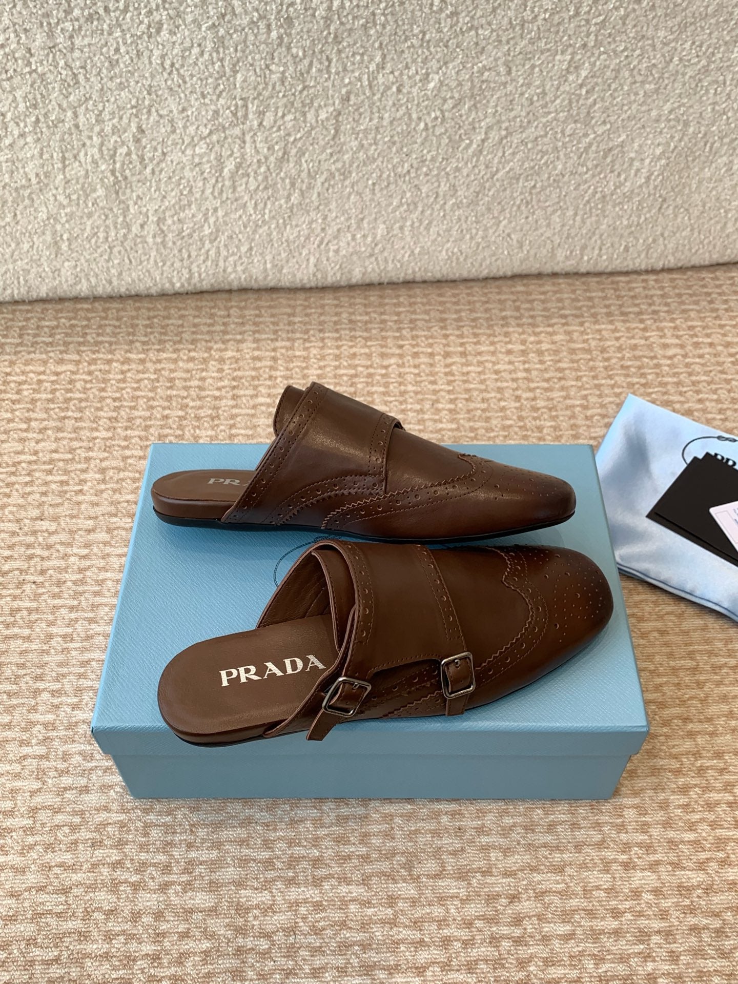 DOUBLE MONK MULES IN DARK BROWN CALFSKIN - 35