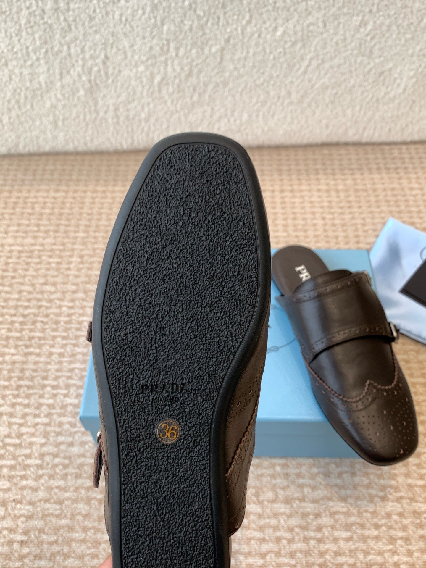 DOUBLE MONK MULES IN WALNUT BROWN CALFSKIN - 35
