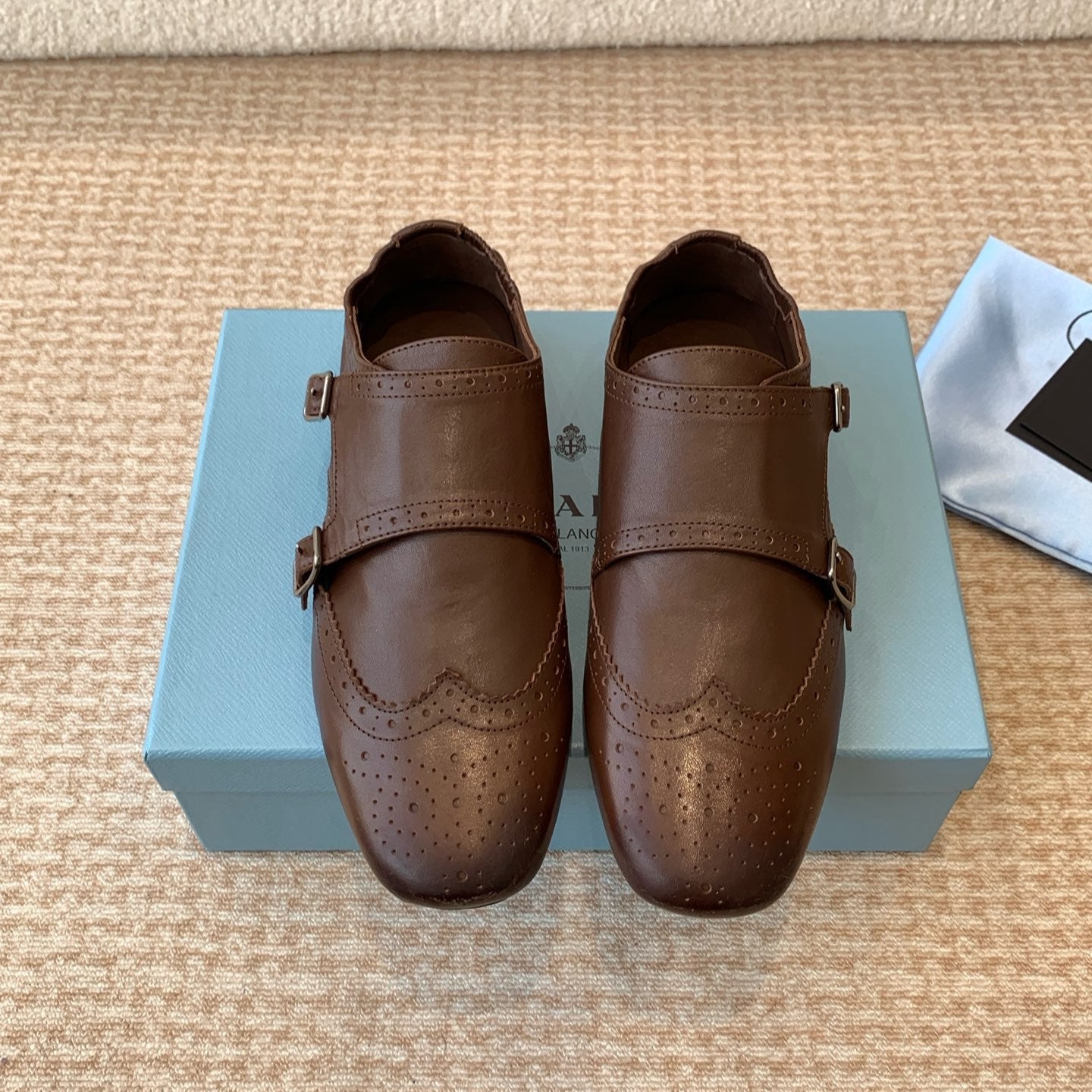 MONK STRAP IN DARK BROWN CALFSKIN - 35