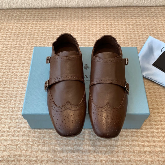MONK STRAP IN DARK BROWN CALFSKIN - 35