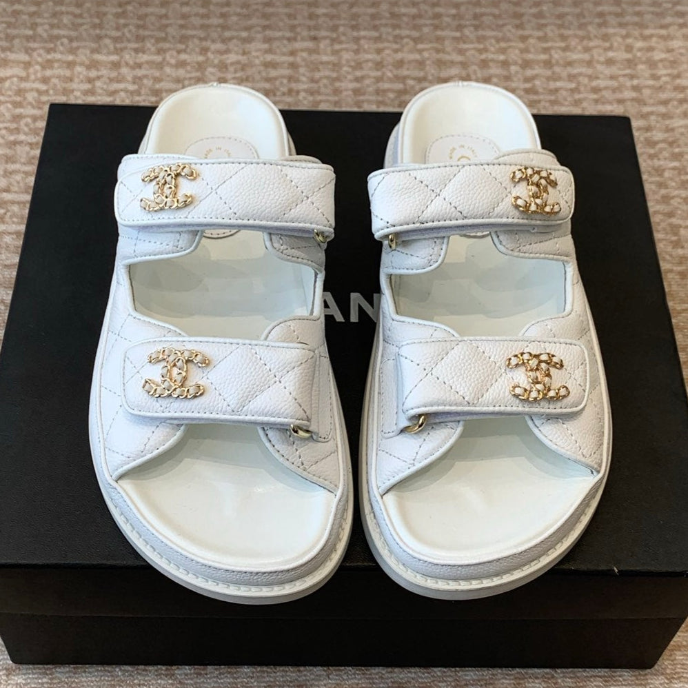 DAD SANDAL IN WHITE SHEEPSKIN MULE - 35