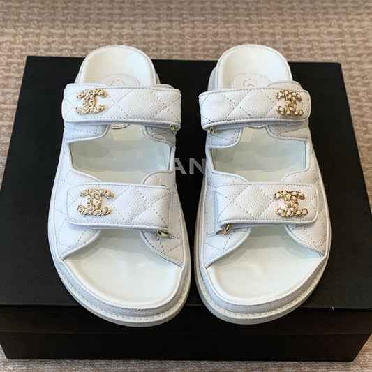 DAD SANDAL IN WHITE SHEEPSKIN MULE - 35