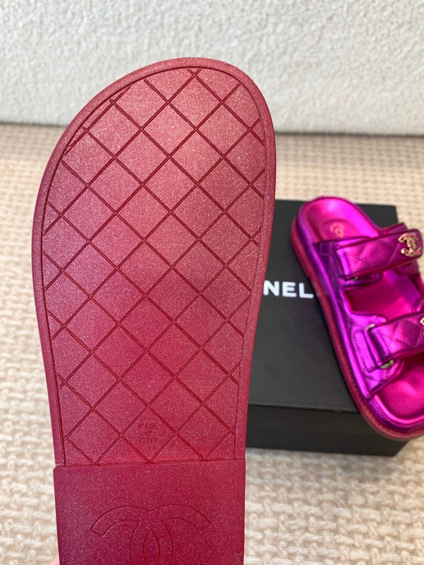 DAD SANDAL IN MAGENTA PURPLE SHEEPSKIN MULE - 35