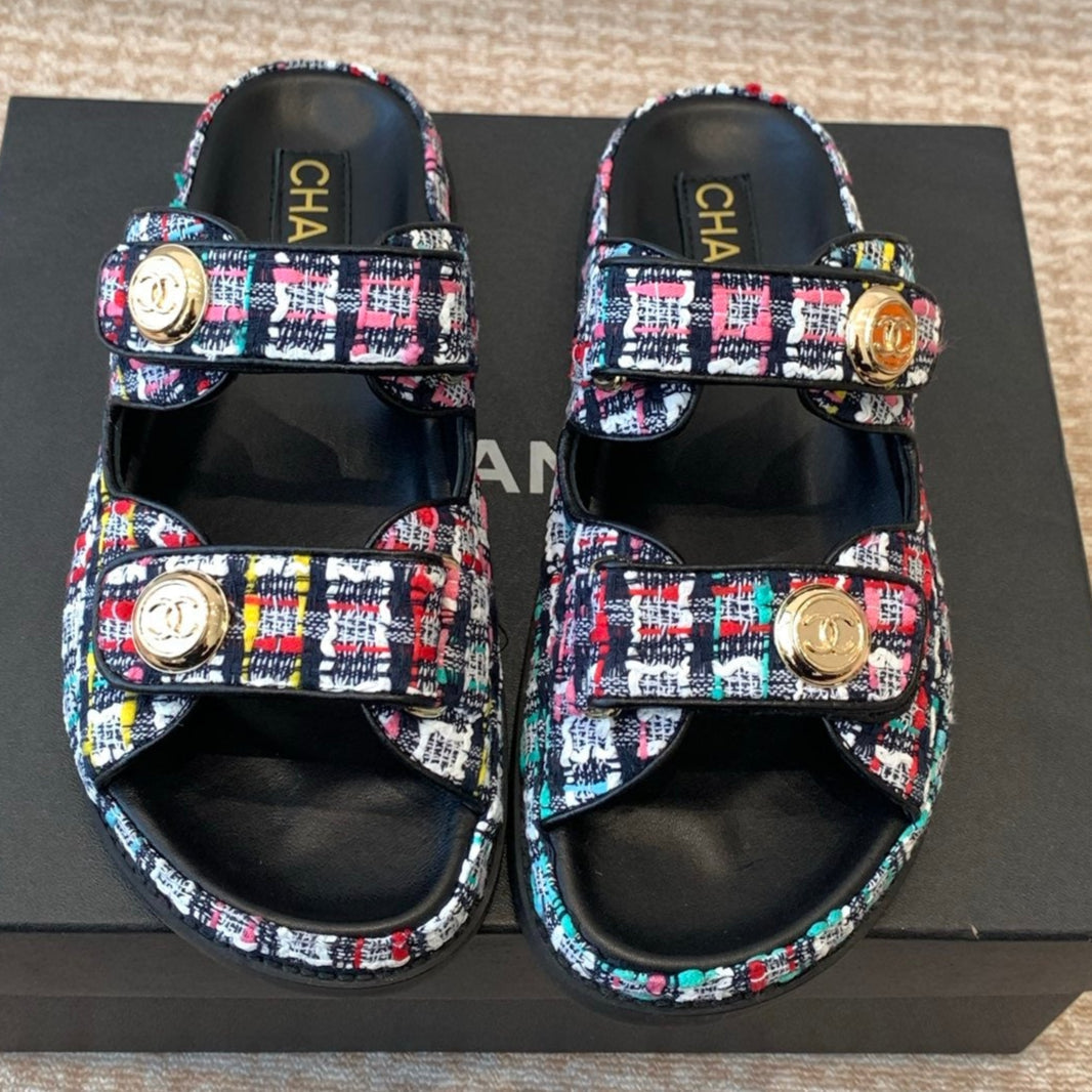 DAD SANDAL IN COLORFUL FABRIC WITH SEQUINS MULE - 35