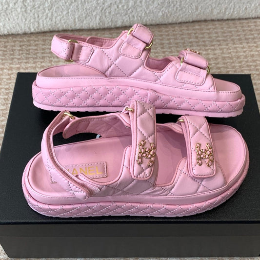 DAD SANDAL IN PALE PINK CALFSKIN - 35