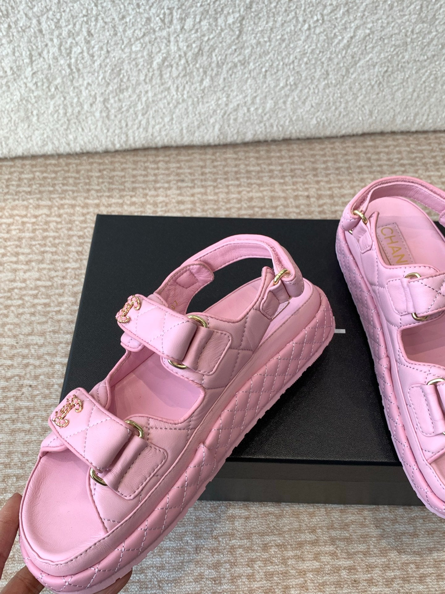 DAD SANDAL IN PALE PINK CALFSKIN - 35