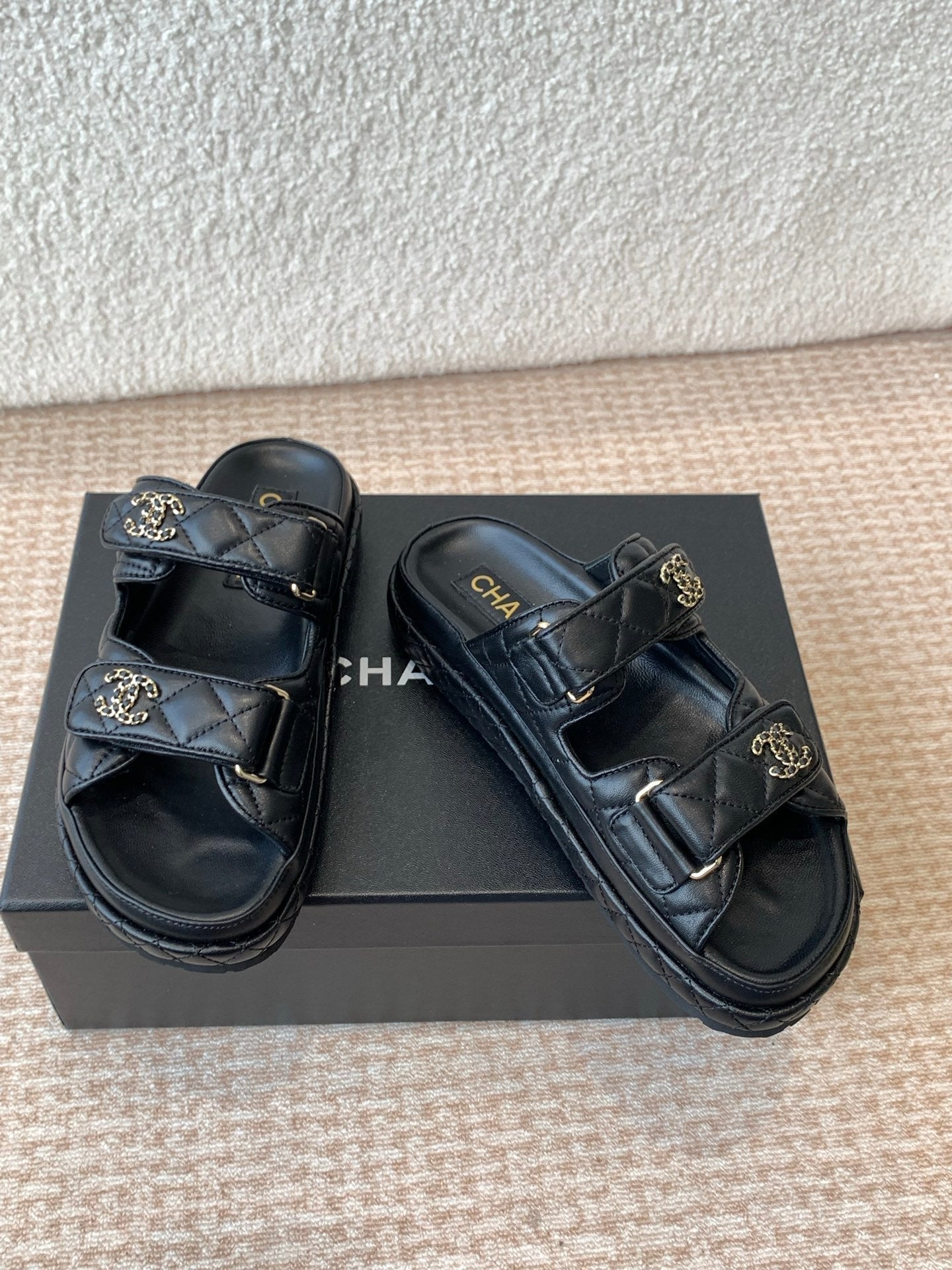 DAD SANDAL IN BLACK CALFSKIN MULE - 35