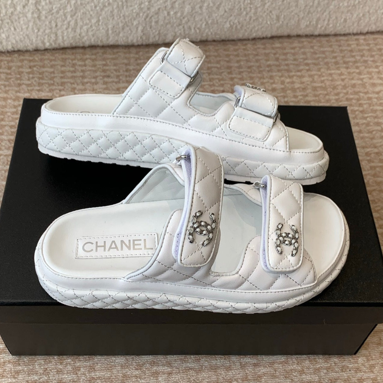 DAD SANDAL IN WHITE CALFSKIN MULE - 35