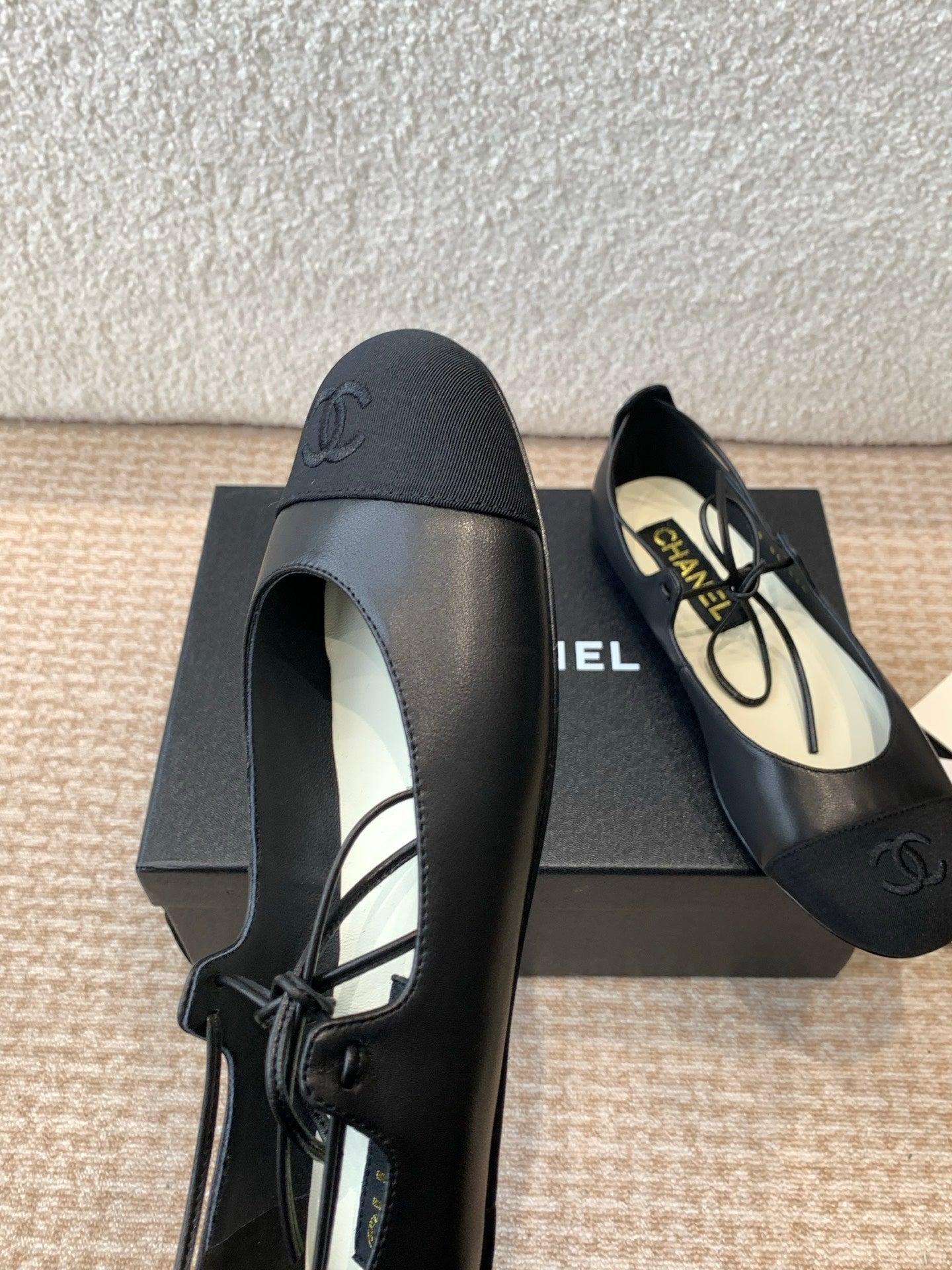 MARY JANE BALLERINA IN BLACK LAMBSKIN - 35